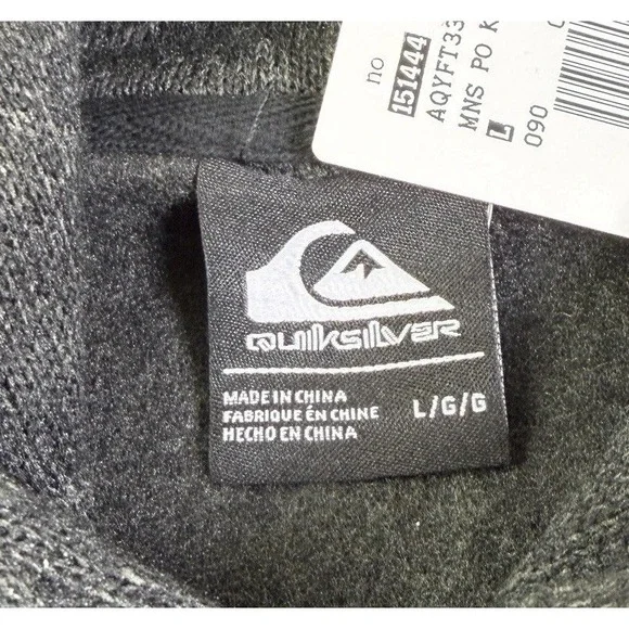 Quiksilver Keller Pullover Hoody Classic Black Heather Size L New Surfer Beach - Picture 10 of 12